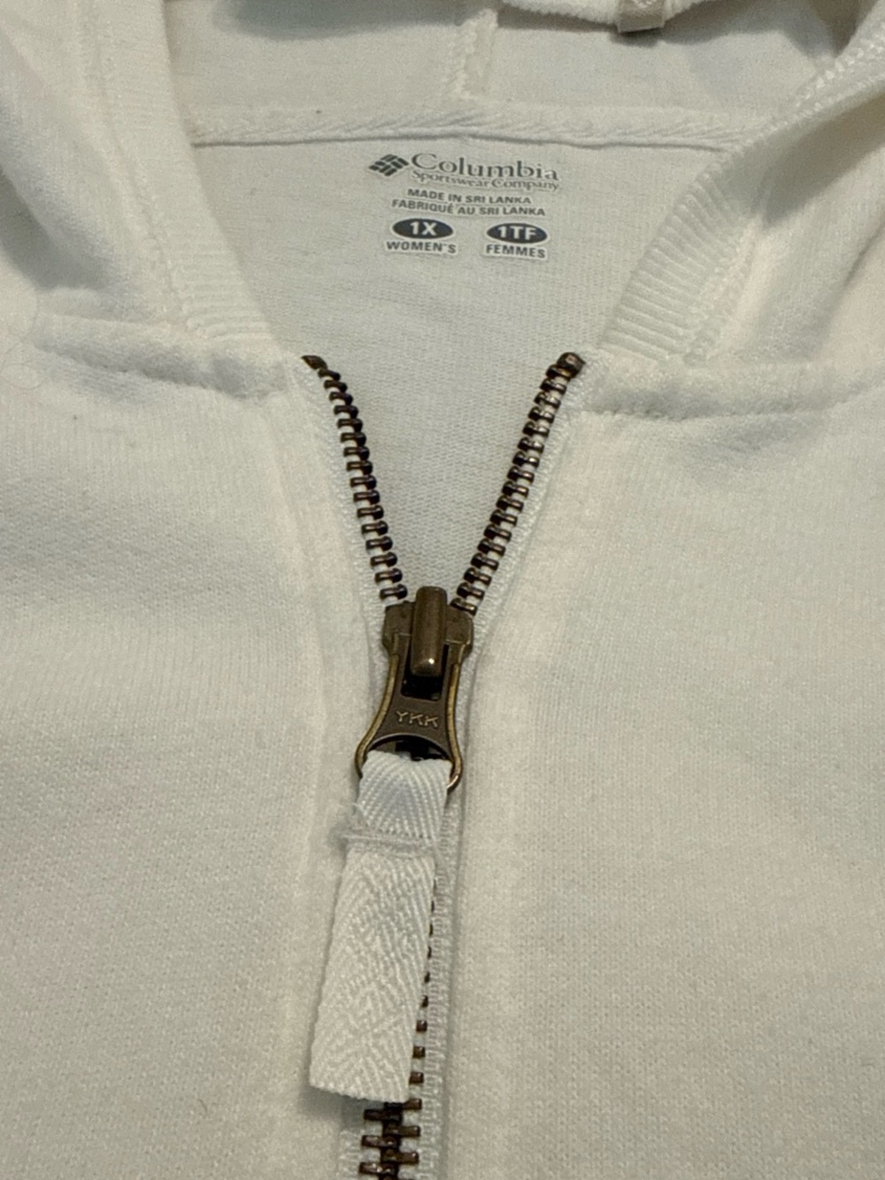 Columbia Classic Bright White Zip-Up Hoodie - Picture 3 of 8
